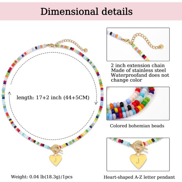 Charming A-Z Initial Gemstone Necklace - Perfect Gift for Sisters and Friends - Picture 3 of 8